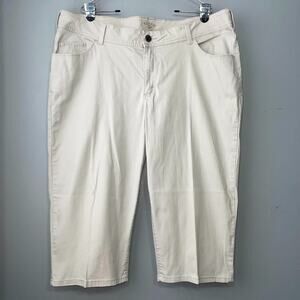 Riders by Lee Plus Size 22WM Tan Jeans Denim Capris Pants Cottage Grandma Summer